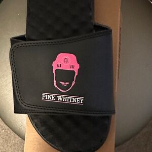 Black Slide Sandals Pink Whitney size 7 women’s - New in  box